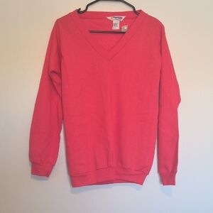 Pink V-Neck Sweatshirt Vintage New Old Stock Key Imperial
